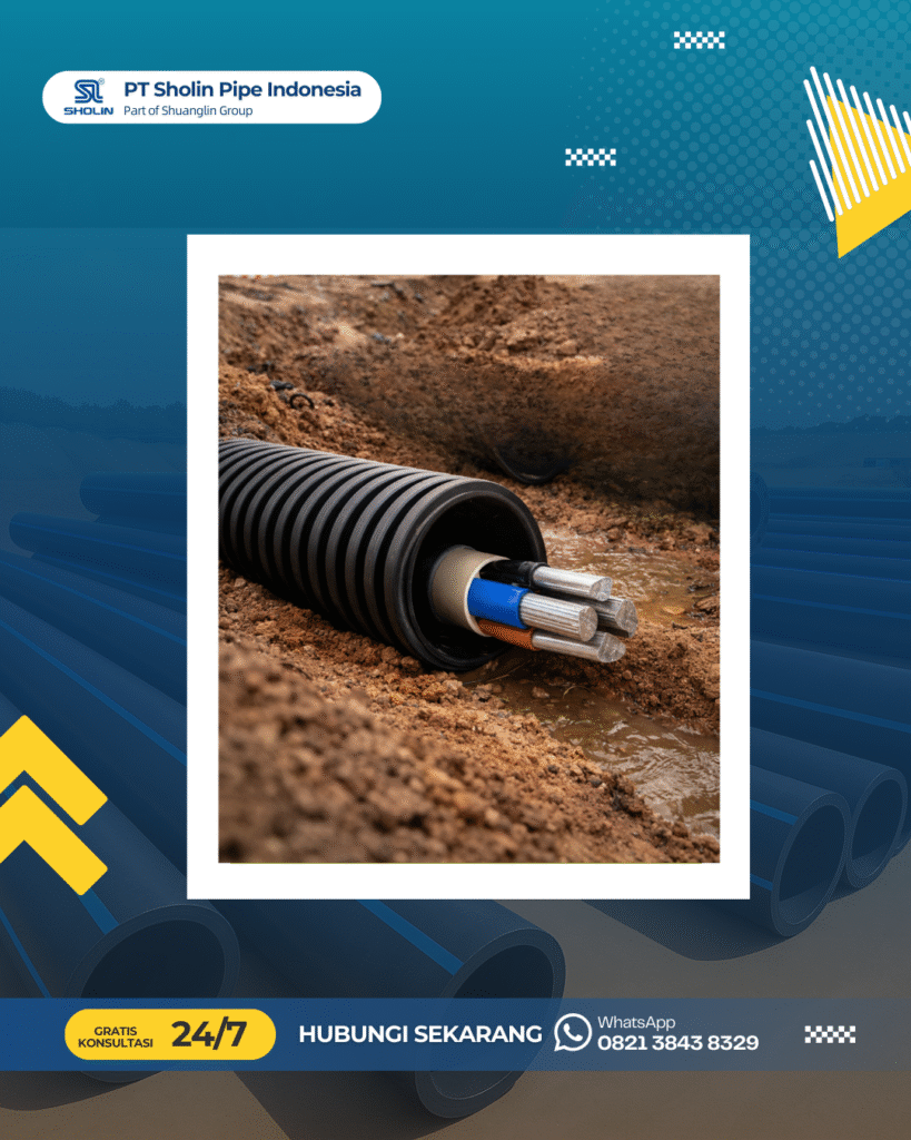 Instalasi Listrik Bawah Tanah Lebih Aman! Ini Alasan ELP Corrugated Conduit Wajib Digunakan