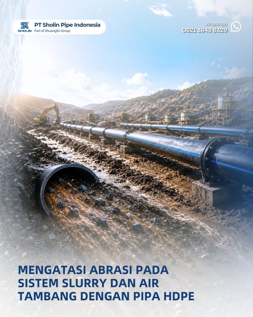 Mengatasi Abrasi pada Sistem Slurry dan Air Tambang dengan Pipa HDPE