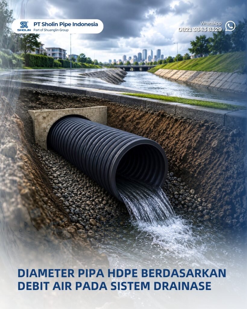 Perencanaan Diameter Pipa HDPE Berdasarkan Debit Air pada Sistem Drainase
